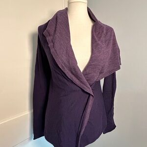 Anthropologie Moth Cardigan wool sweater crystal button Medium Purple
